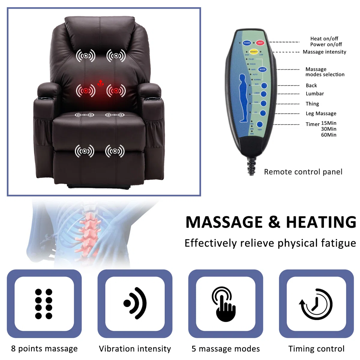 Faux Leather Lift Assist Power Recliner