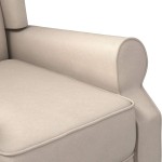 Modern Furniture Tufted Back Linen Fabric Adjustable Armchair, Mid-Century Recliner for Transitional Living Room with Nailhead Trim, Beige