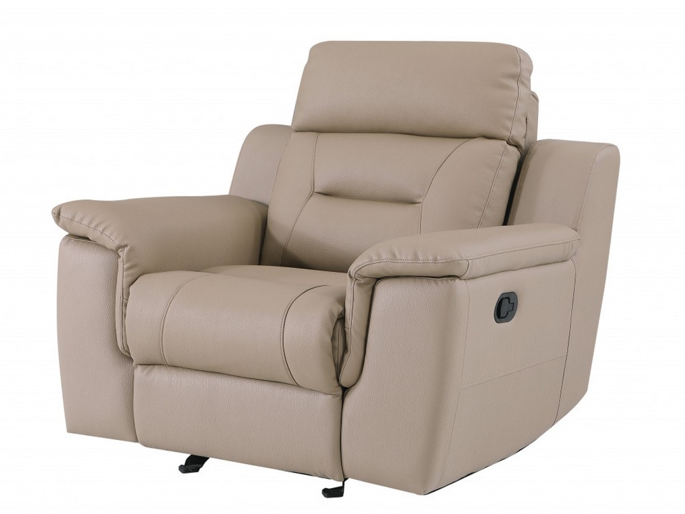 41″ Beige Fascinating Leather Reclining Chair