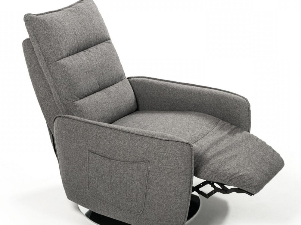 31″ Grey Fabric Modern Recliner Chair
