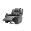 40″ Grey Contemporary Leather Power Reclining Chair