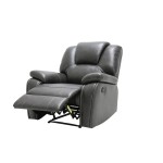 40″ Grey Contemporary Leather Power Reclining Chair
